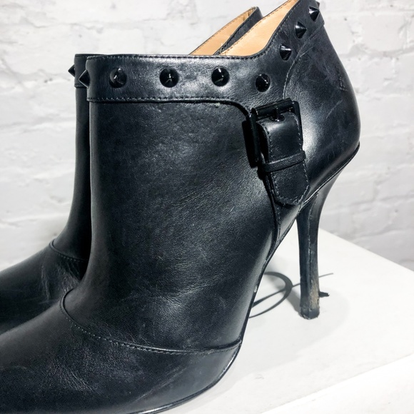 Black Stiletto Booties with studs around the ankle - Picture 4 of 5
